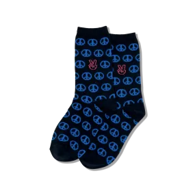 HOTSOX Kid's Peace Signs Crew Socks