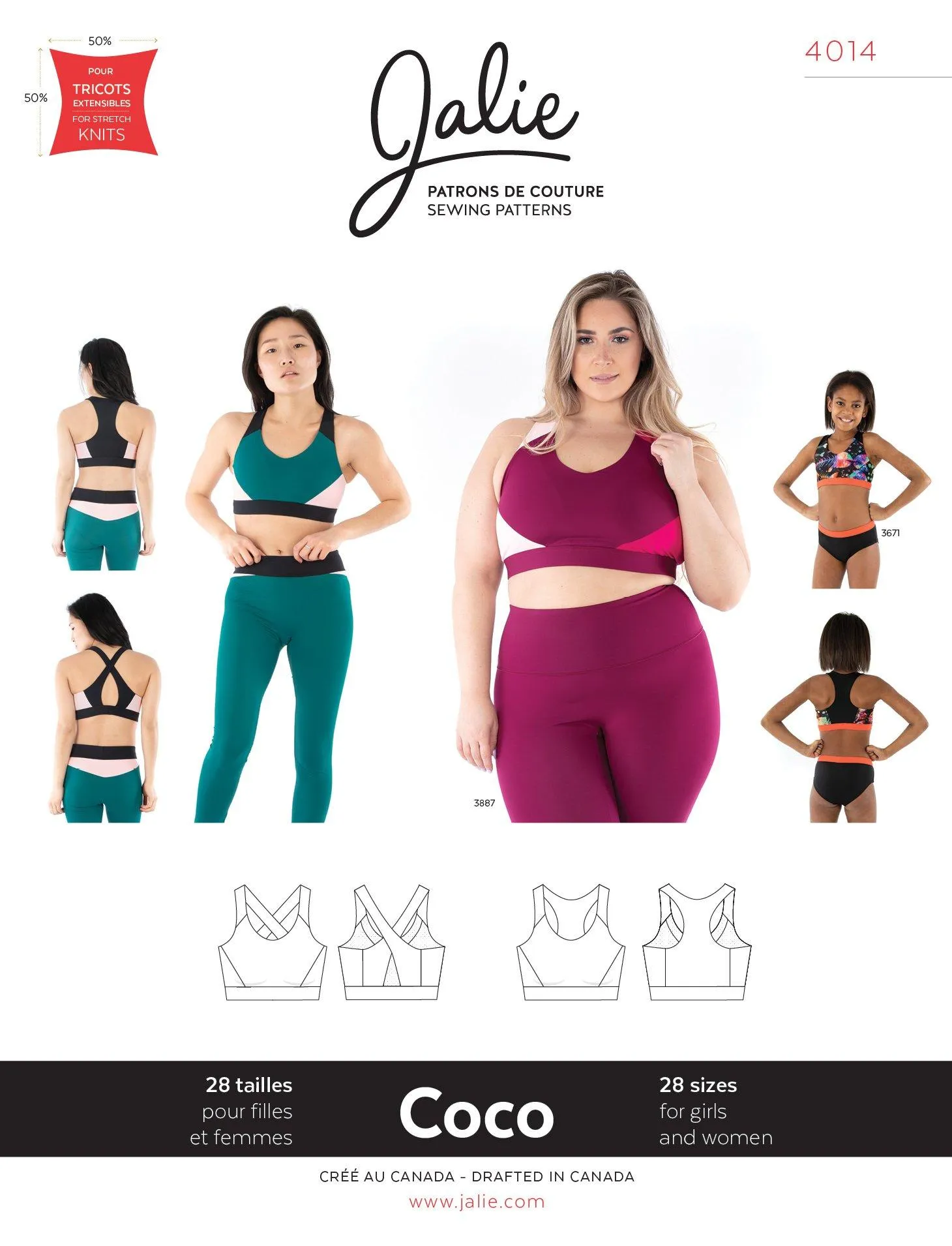 Jalie Sewing Pattern - Coco Sports Bra