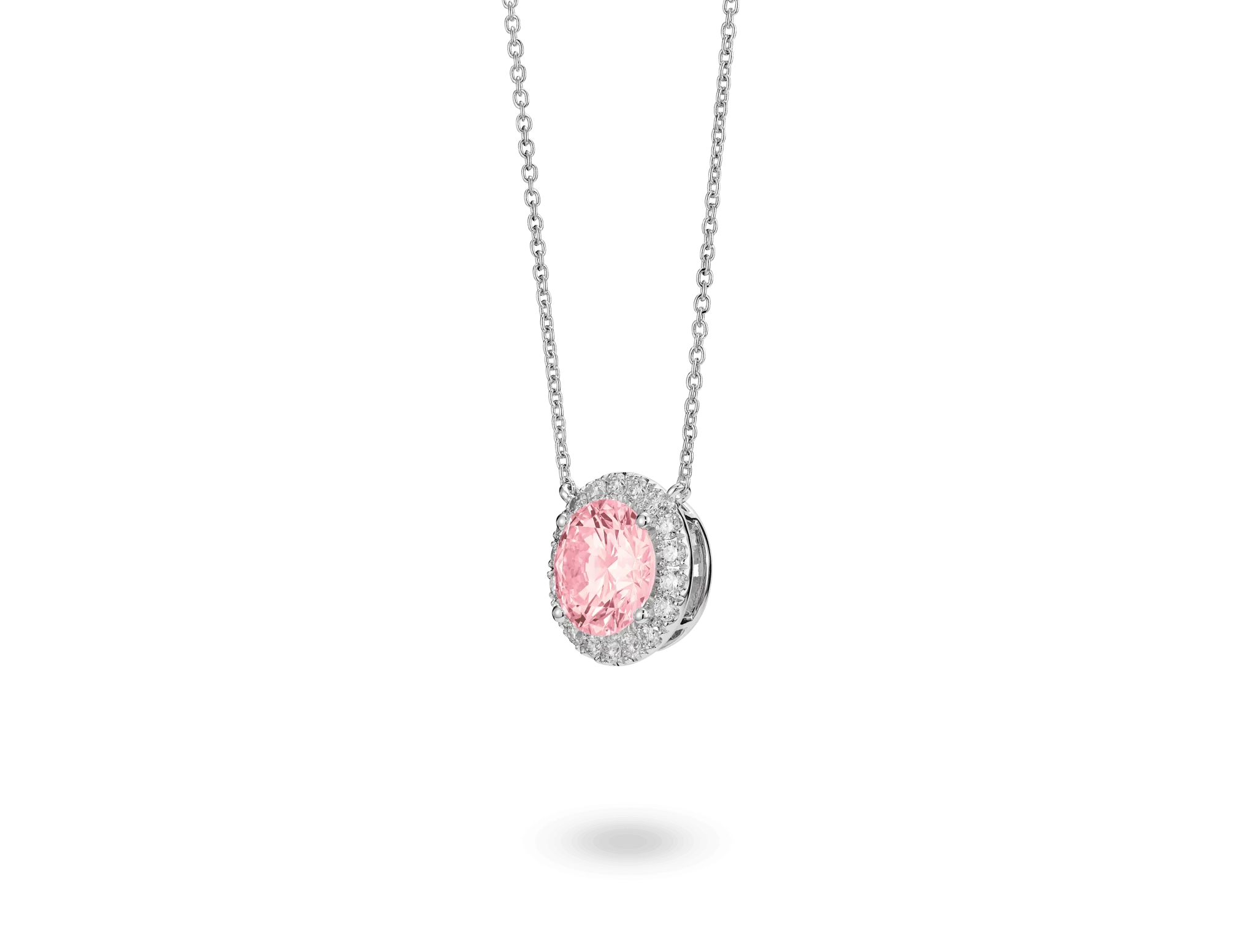 Lab-Grown Diamond 2ct. tw. Halo Pendant | Pink