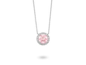 Lab-Grown Diamond 2ct. tw. Halo Pendant | Pink