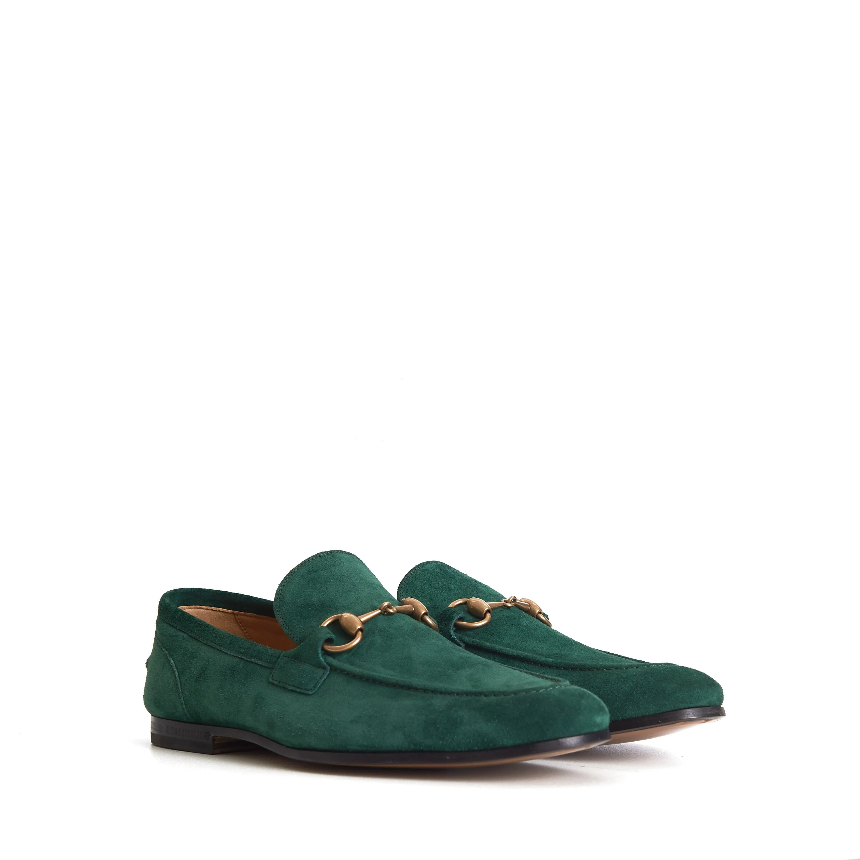 Men's Green Suede Jordaan Loafers - Horsebit