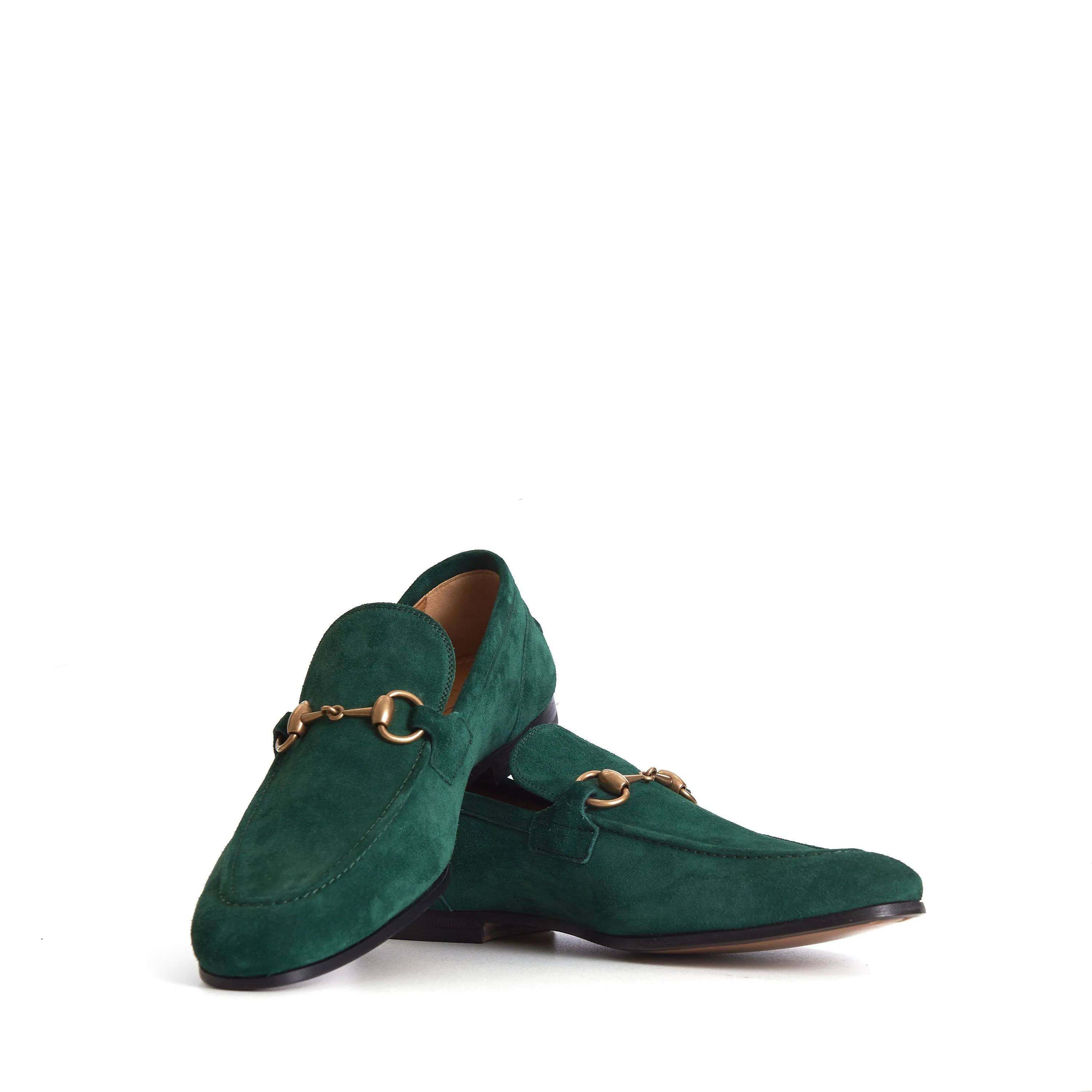 Men's Green Suede Jordaan Loafers - Horsebit