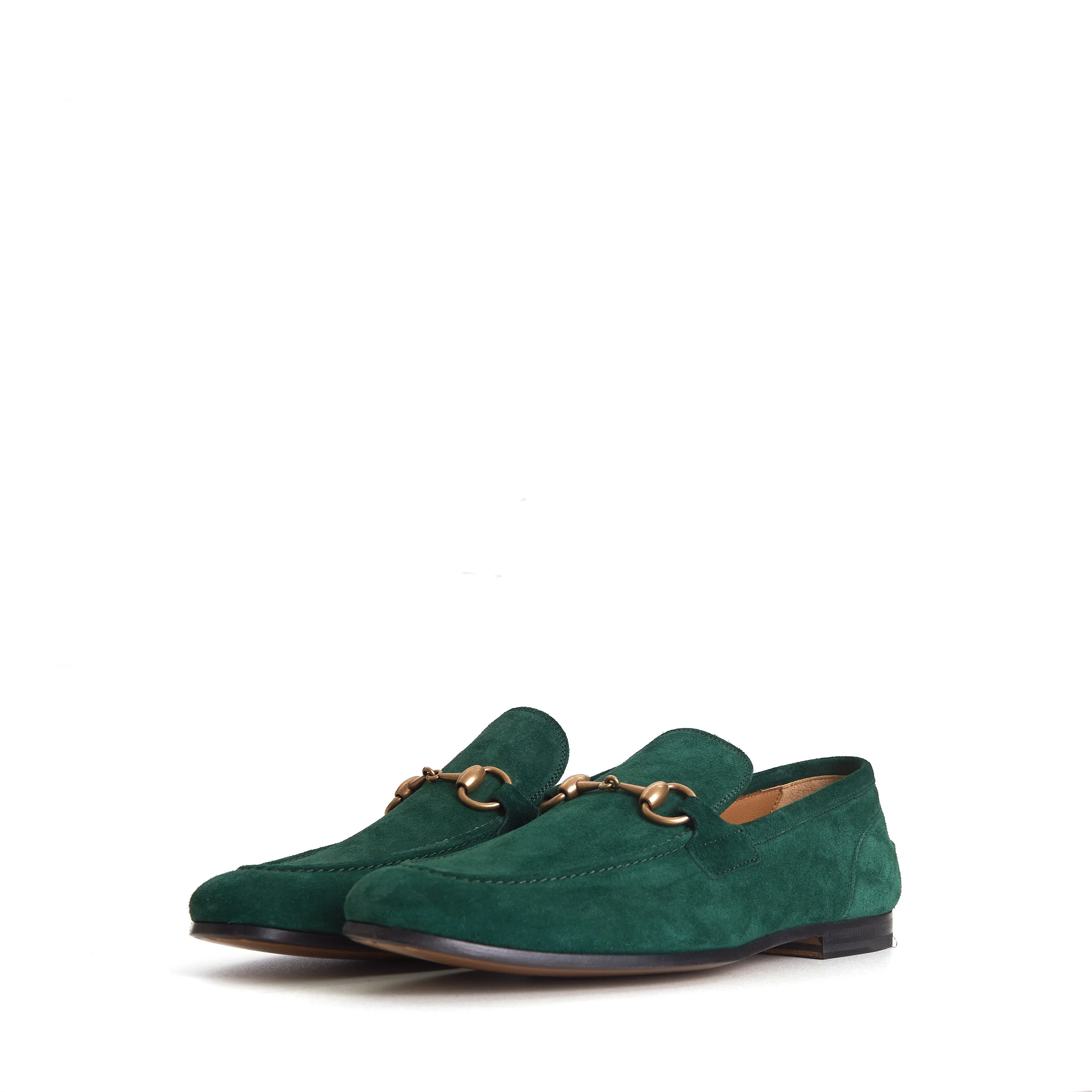 Men's Green Suede Jordaan Loafers - Horsebit