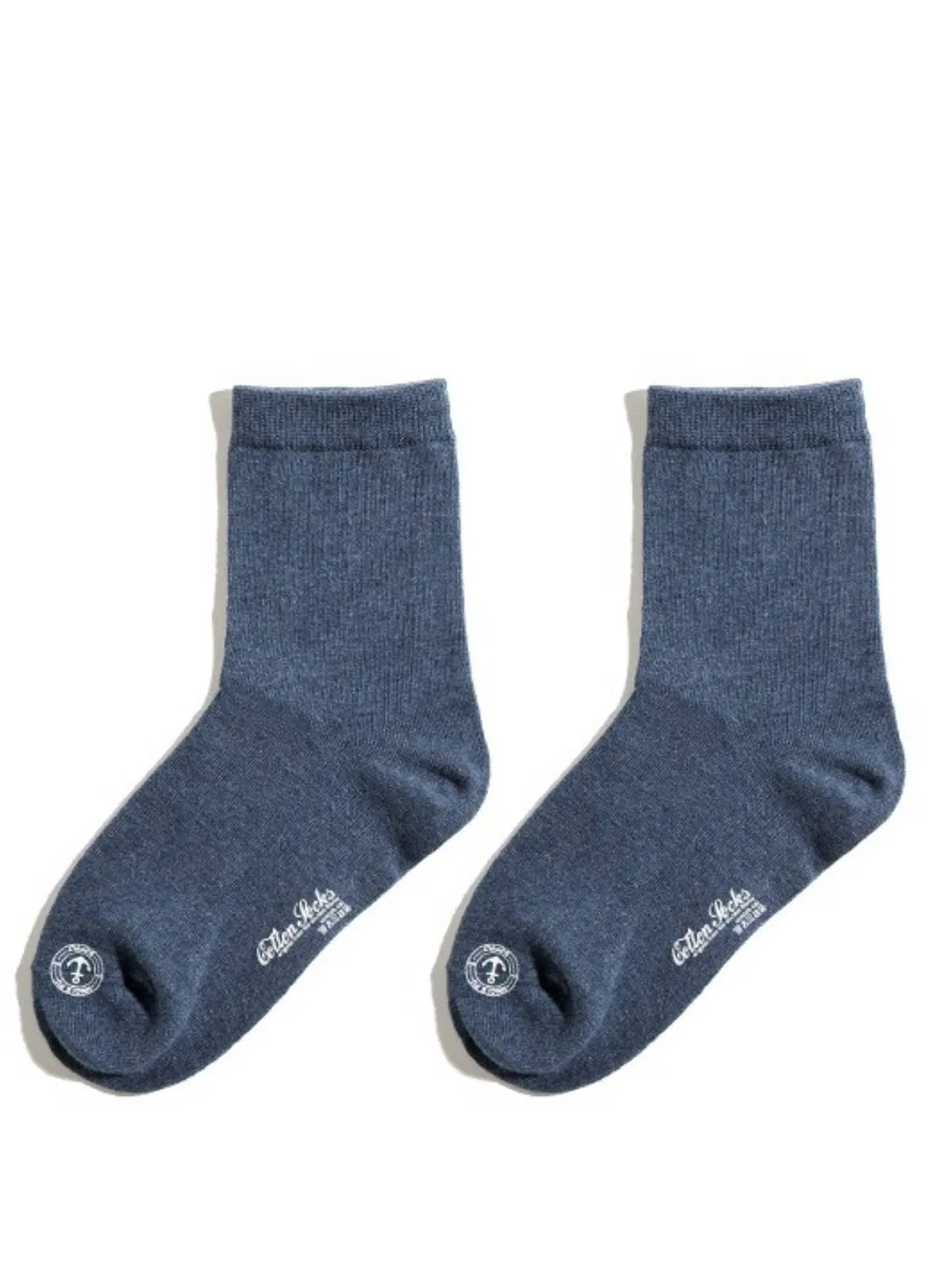 Retro Anchor Pattern Mid-Calf Socks