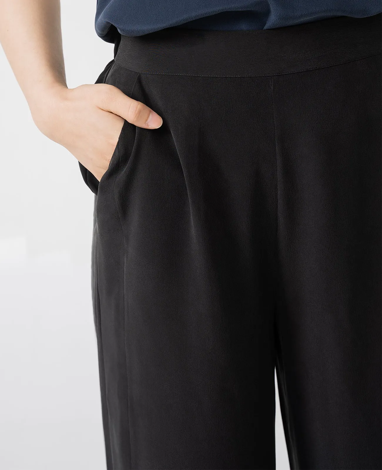 Silk Wide Leg Racer Pant