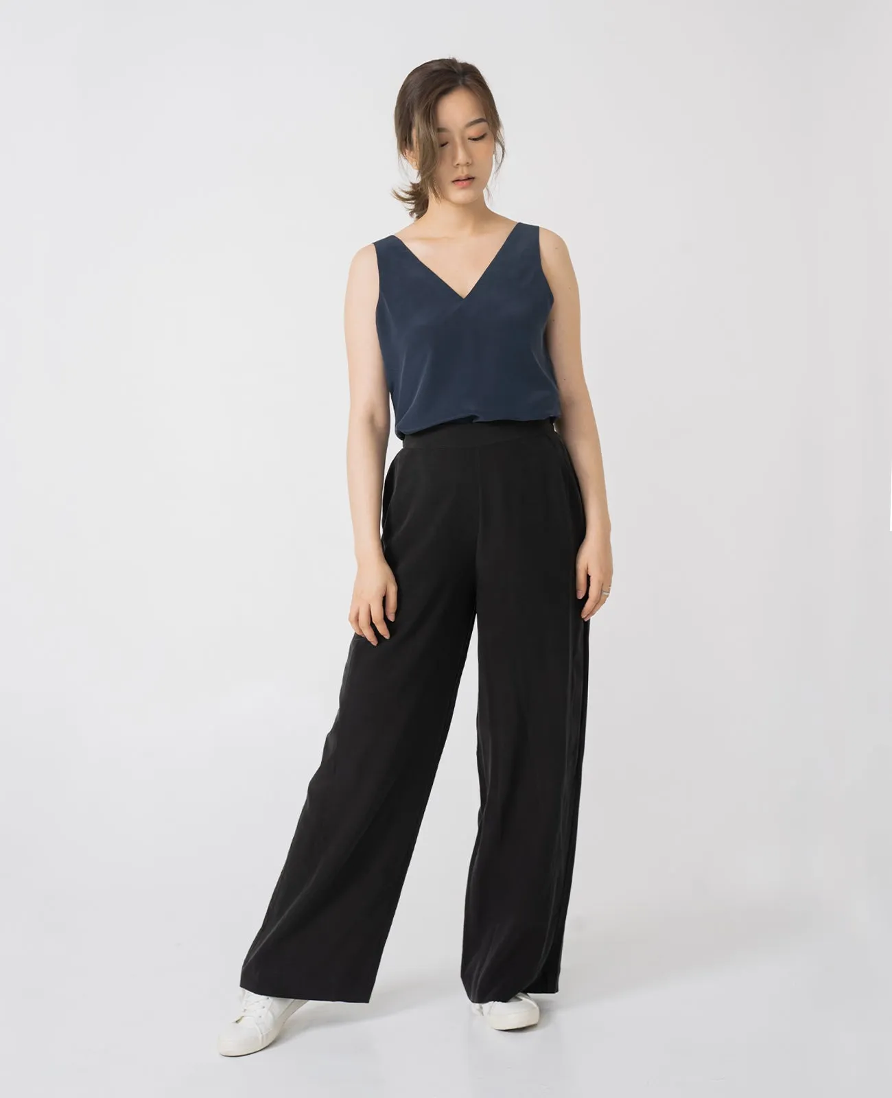 Silk Wide Leg Racer Pant