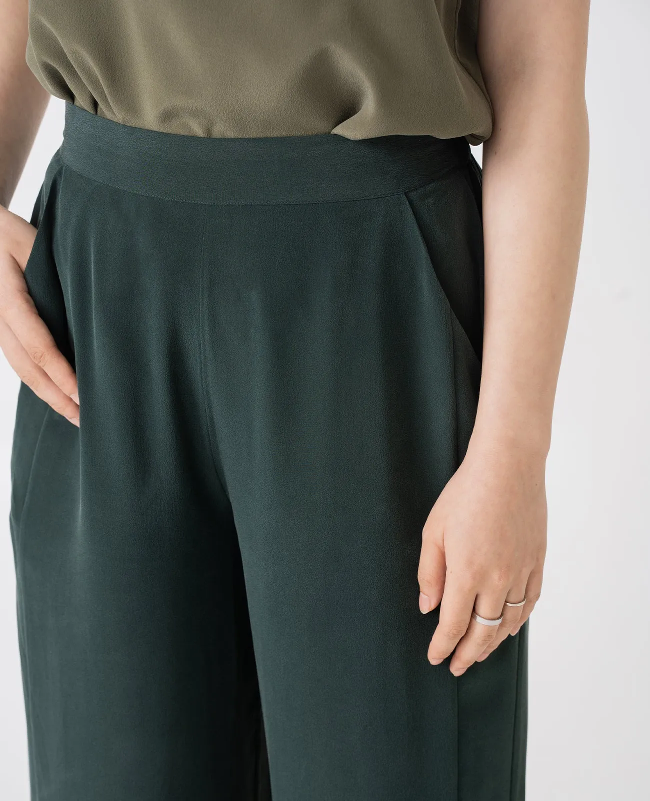 Silk Wide Leg Racer Pant