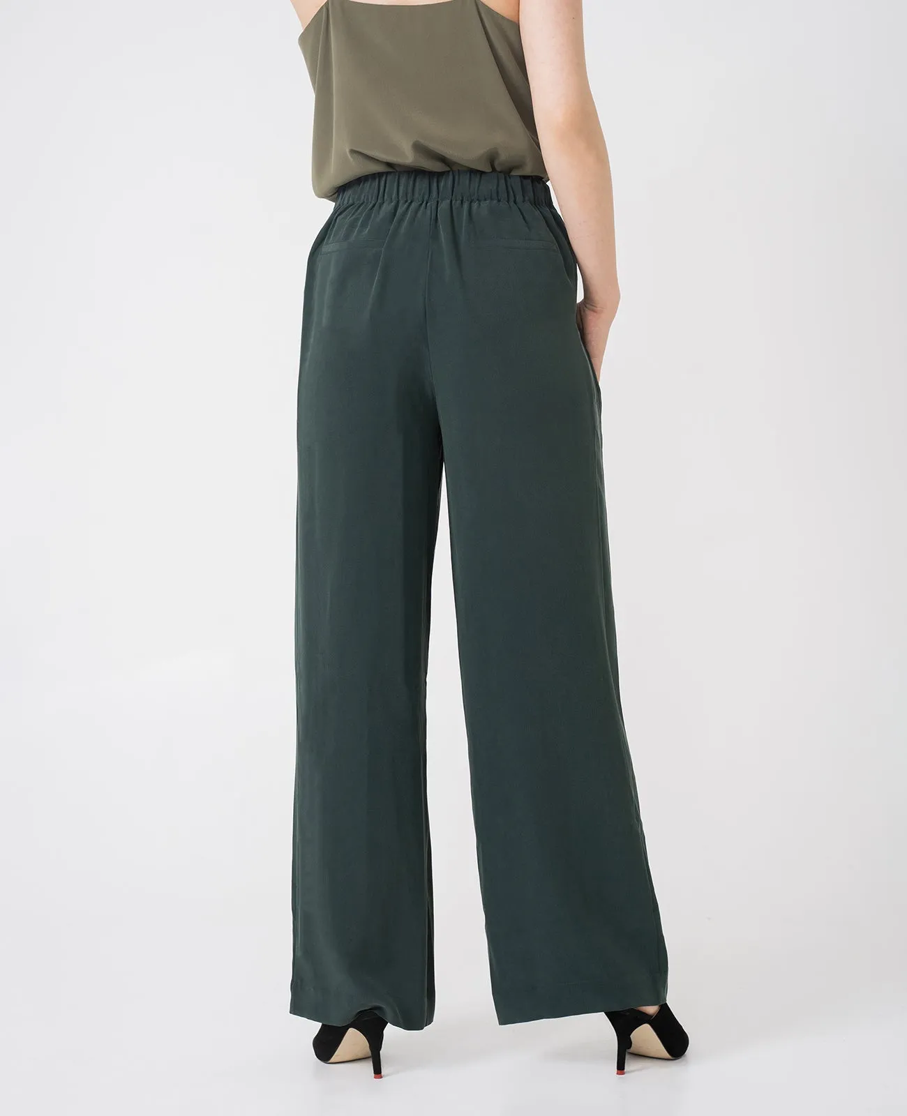 Silk Wide Leg Racer Pant