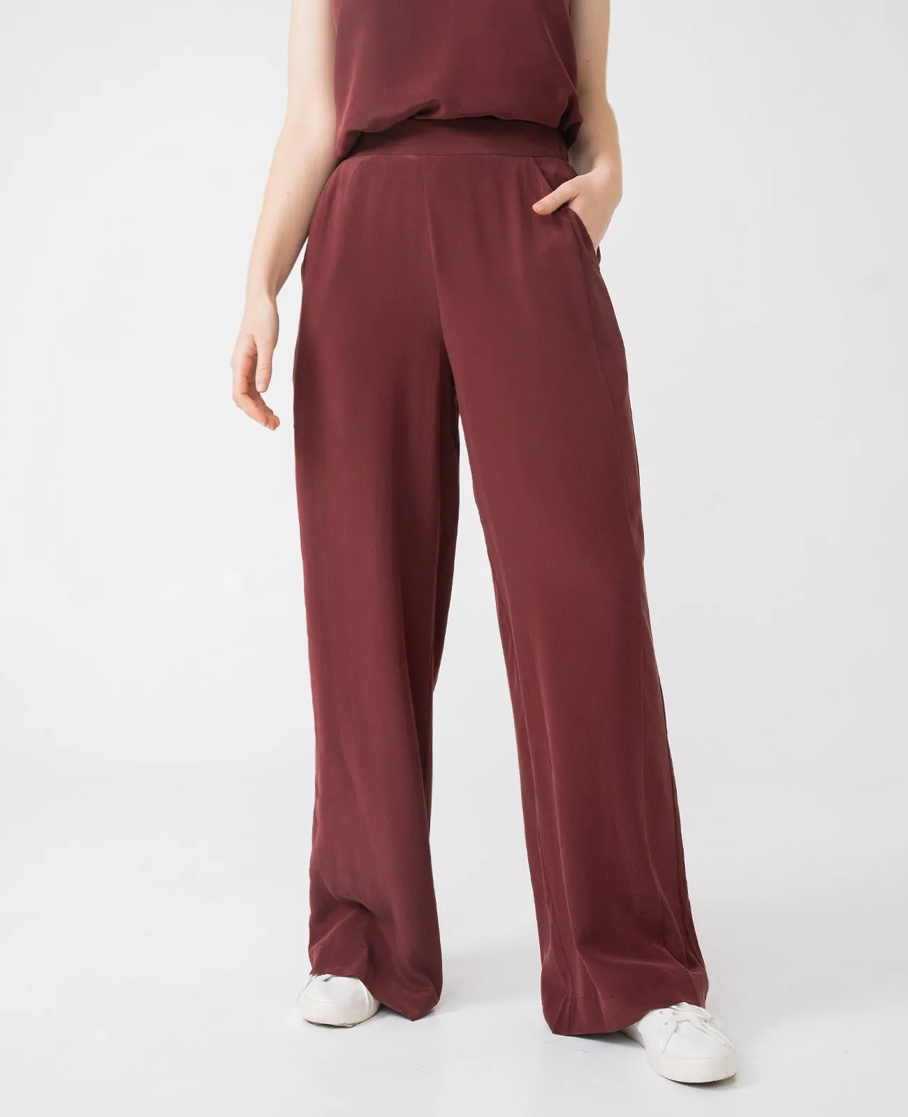 Silk Wide Leg Racer Pant