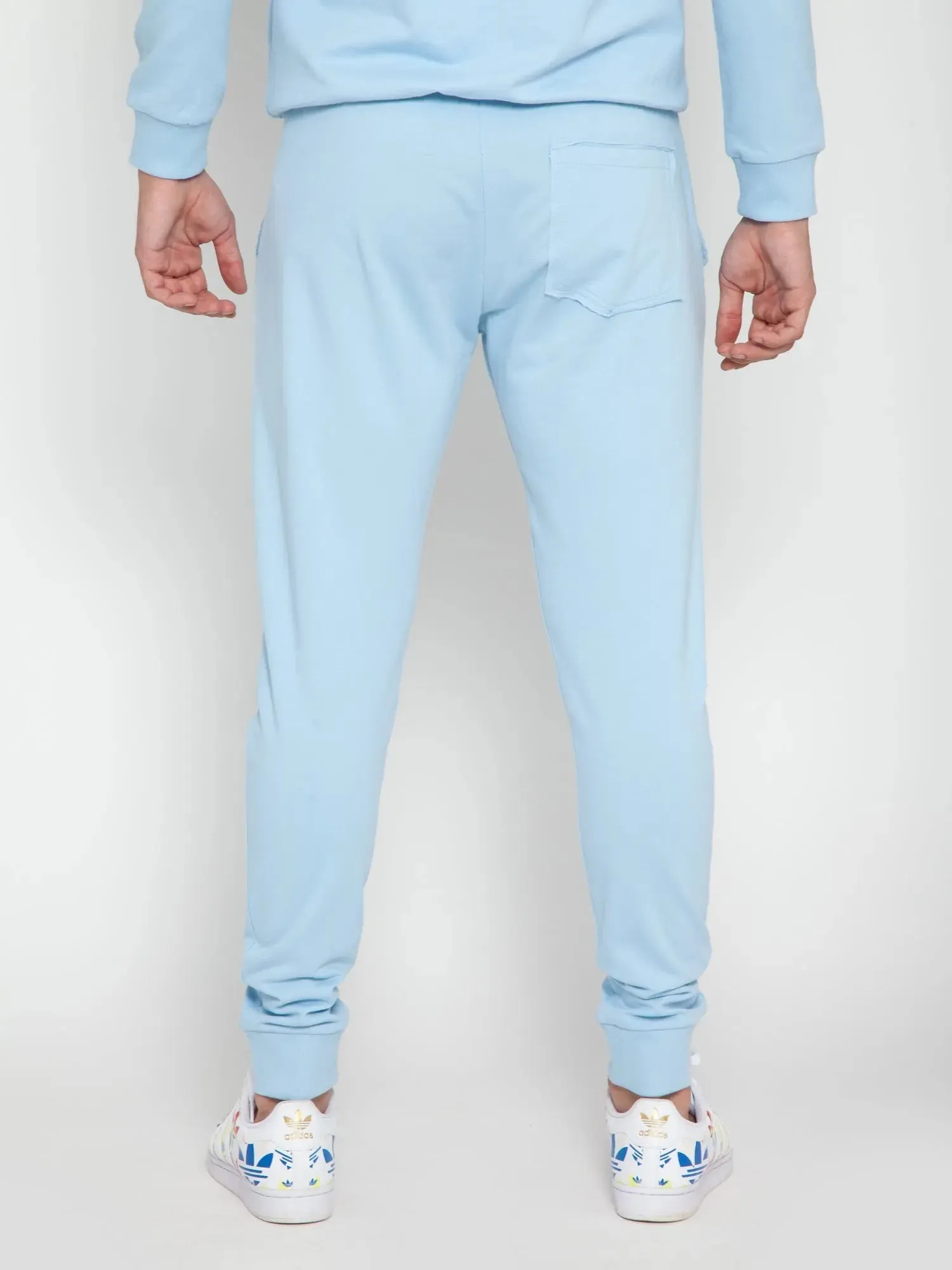 Sky Blue Tapered Zip Joggers