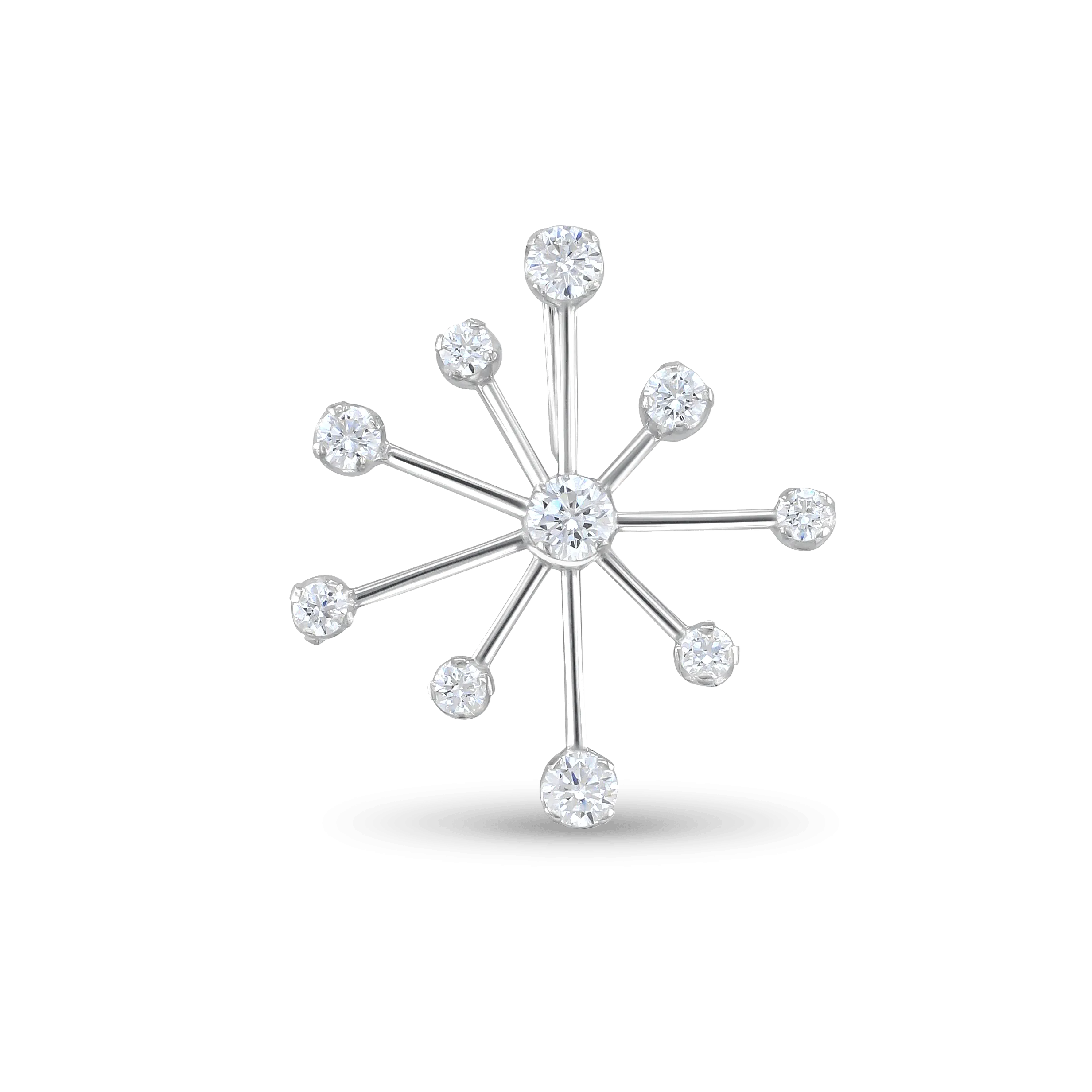 Starburst Silver and Cubic Zirconia Pendant