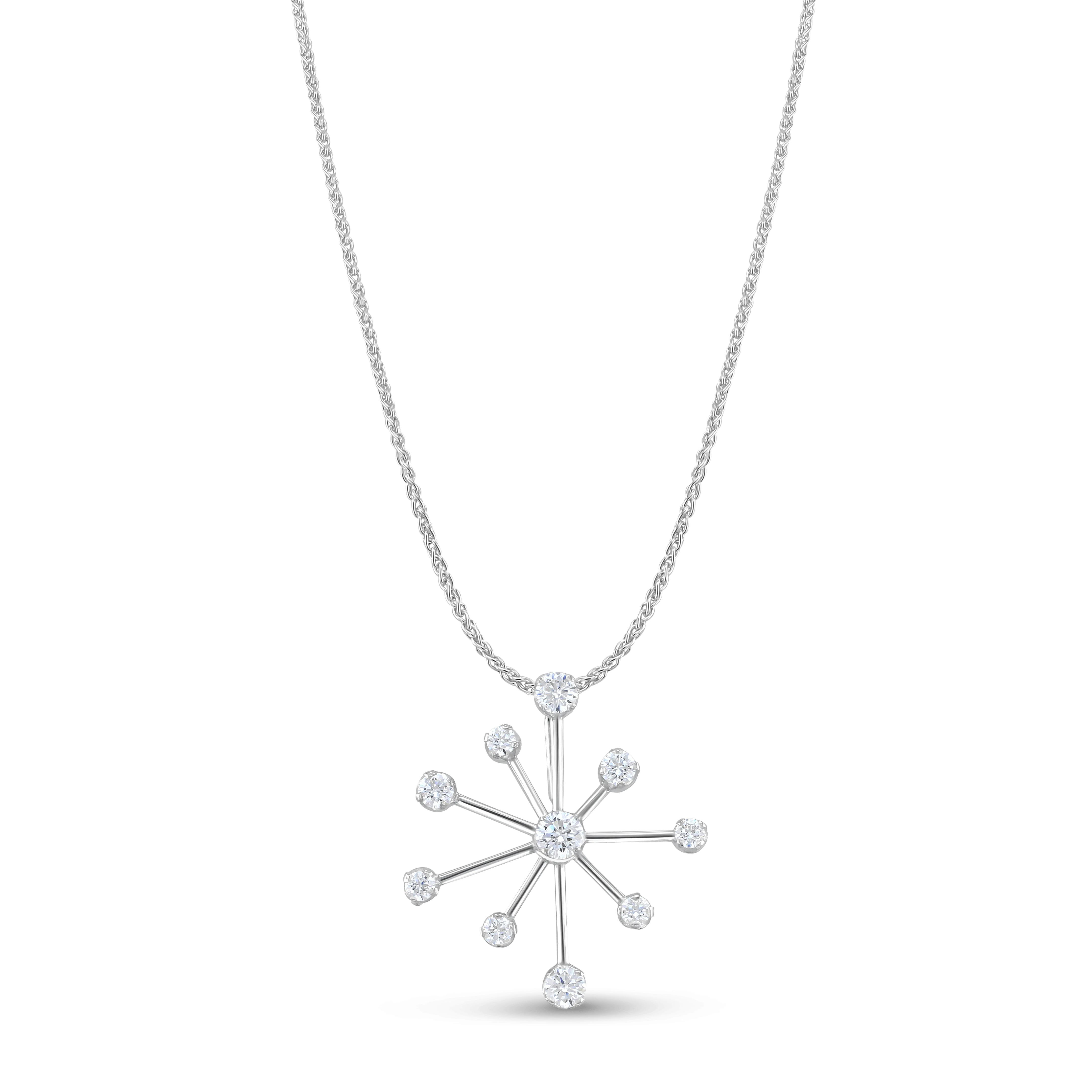 Starburst Silver and Cubic Zirconia Pendant