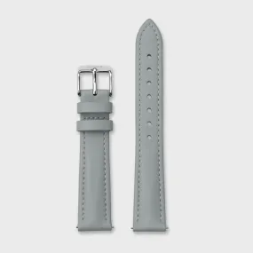 Strap 16 mm Leather Grey, Silver Colour