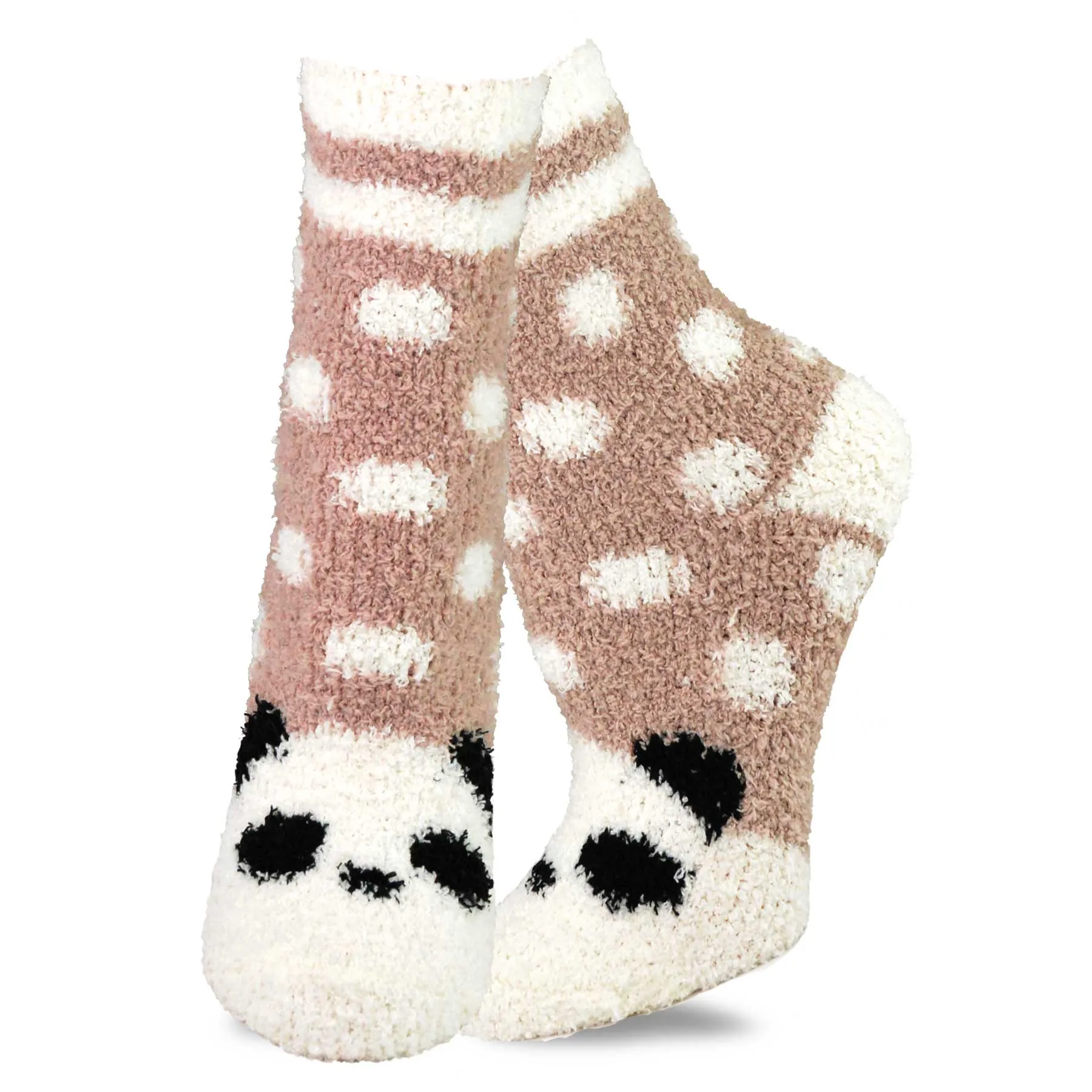 TeeHee Socks Women's Fuzzy Polyester Crew Animal 5-Pack (12014)