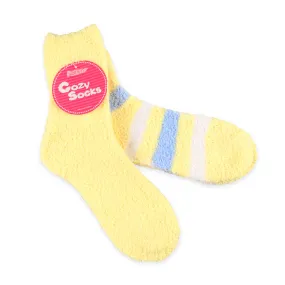 TeeHee Socks Women's Fuzzy Polyester Crew Yellow 2-Pack (11191)