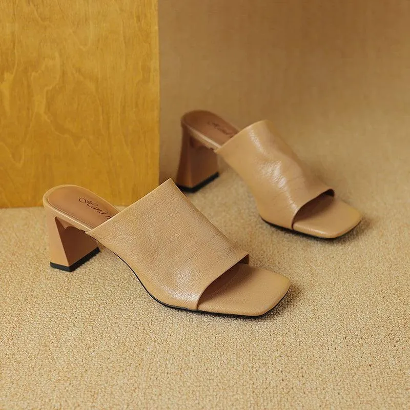 TSS60 Leather Slippers - Women's Casual Shoes Sandals