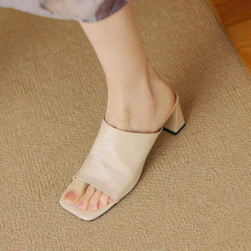 TSS60 Leather Slippers - Women's Casual Shoes Sandals