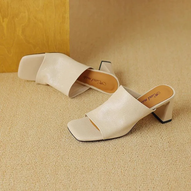 TSS60 Leather Slippers - Women's Casual Shoes Sandals