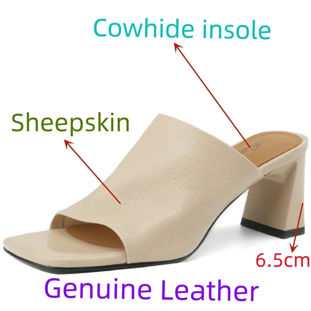 TSS60 Leather Slippers - Women's Casual Shoes Sandals