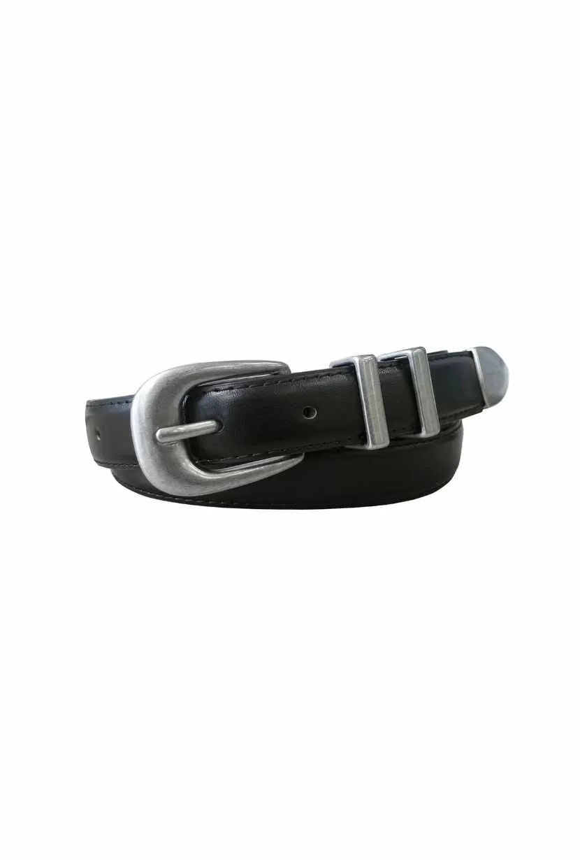 Viola Leather Belt with Chunky Buckle