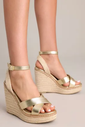 Wear Your Confidence Gold Wedges