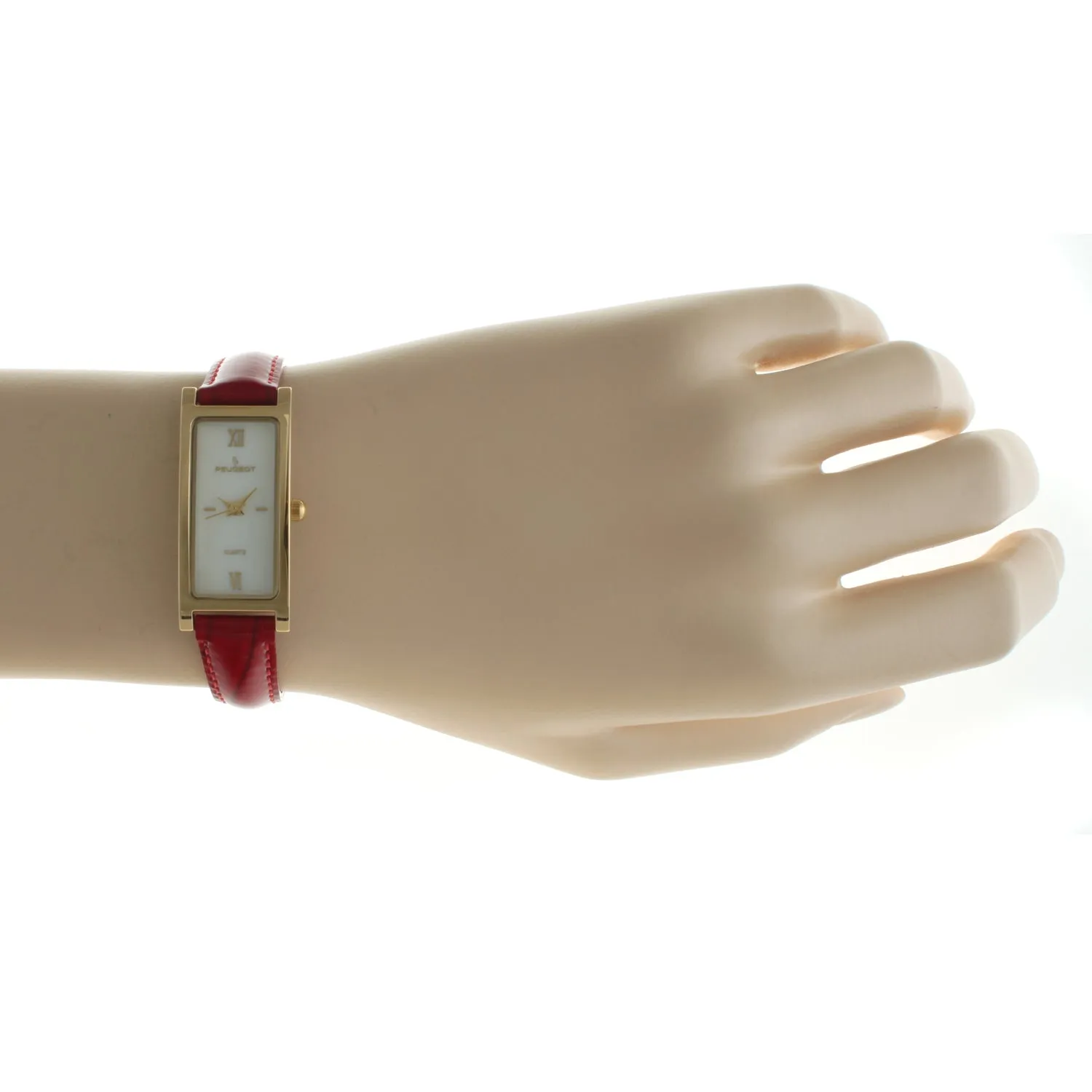 Women's 36x18mm Watch Glossy  Red Leather Strap