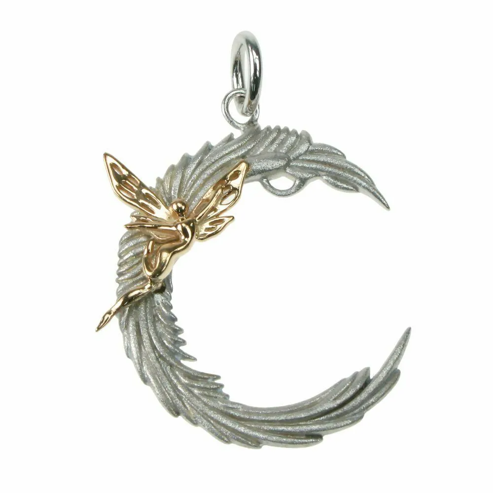 Zilver Designs Necklace Silver Fairy On Moon 925 Silver